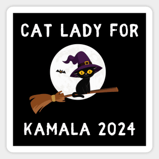 Kamala Harris 2024 Halloween Cat Lady Magnet